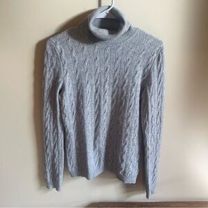 Talbots cashmere sz small cable knit turtleneck sweater